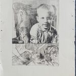 An abstract B&W print of young boy, guitar player, etc. 4 7/8 x 6 7/8 A portfolio of prints, paintings and drawings by Cathal Brendan O’Toole (Irish/American; 1904-1991). Irish-born artist Cathal Brendan O’Toole was known for his paintings, engravings and etchings including Chariot (1936). O’Toole first began to study fine art at the Glasgow School of Art before moving to New York to become a commercial artist after a stint as captain in the Irish Republican Army. O’Toole continued his studies in New York City at the Art Students League and the National Academy of Design. Later, he started his career teaching at Finch Junior College. During his lifetime O’Toole received much sponsorship for his work, including two Tiffany Foundation fellowships and the Pulitzer Traveling Scholarship in 1934. His work has been exhibited in the Art Institute of Chicago, the National Academy Museum (New York), and the Virginia Museum of Art as well as many others.