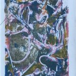 An abstract print of multi-colors 9.25 x 12 3/8” A portfolio of prints, paintings and drawings by Cathal Brendan O’Toole (Irish/American; 1904-1991). Irish-born artist Cathal Brendan O’Toole was known for his paintings, engravings and etchings including Chariot (1936). O’Toole first began to study fine art at the Glasgow School of Art before moving to New York to become a commercial artist after a stint as captain in the Irish Republican Army. O’Toole continued his studies in New York City at the Art Students League and the National Academy of Design. Later, he started his career teaching at Finch Junior College. During his lifetime O’Toole received much sponsorship for his work, including two Tiffany Foundation fellowships and the Pulitzer Traveling Scholarship in 1934. His work has been exhibited in the Art Institute of Chicago, the National Academy Museum (New York), and the Virginia Museum of Art as well as many others.